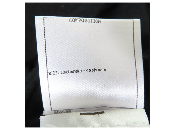 Chanel COCO Marca Botão Cashmere Tricot 2em1 Preto - vista 9