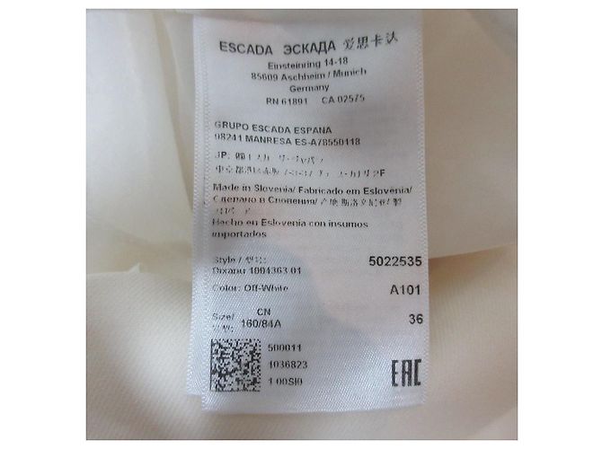 Autre Marque Escada V-Ausschnitt Kleid Weiß Aus weiß - Ansicht 7