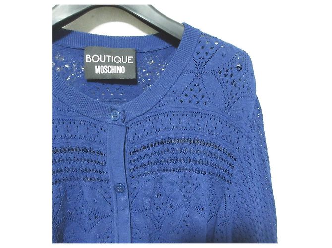 Boutique Moschino Häkelstrickjacke Blau Marineblau - Ansicht 3