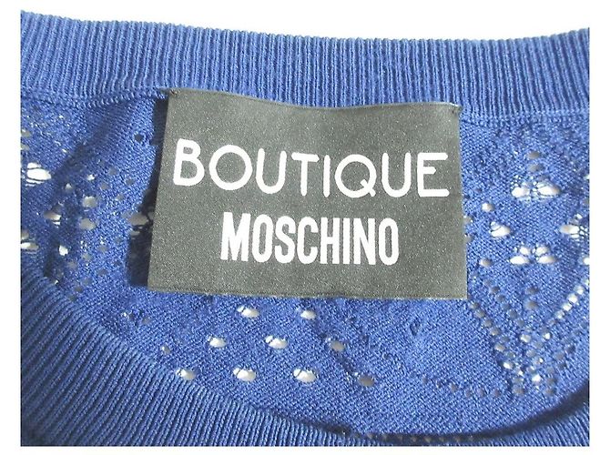 Boutique Moschino Häkelstrickjacke Blau Marineblau - Ansicht 5