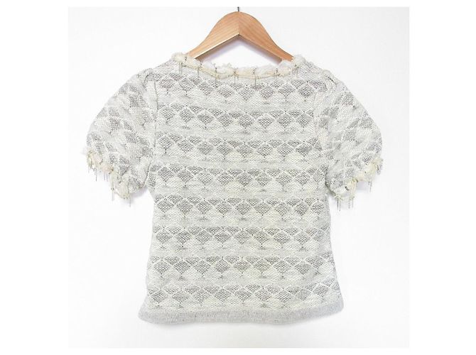 Autre Marque Kurzes Strickoberteil aus Tweed von Rene Grau - Ansicht 2