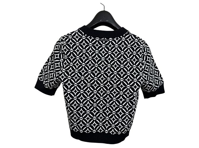 Top de punto jacquard con logo Michael Kors Negro Blanco - vista 2