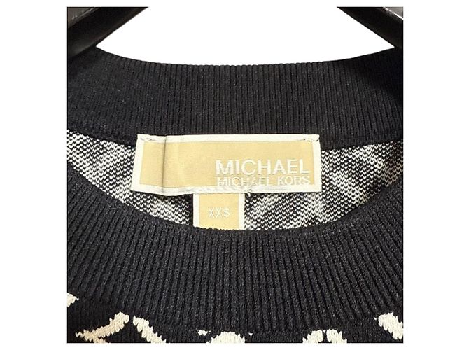 Top de punto jacquard con logo Michael Kors Negro Blanco - vista 4