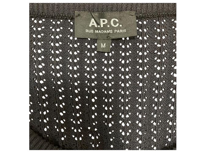 Apc A.P.C. Kleid aus Leinenmischung mit Häkelstrick Schwarz - Ansicht 6
