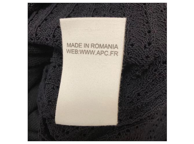 Apc A.P.C. Kleid aus Leinenmischung mit Häkelstrick Schwarz - Ansicht 8