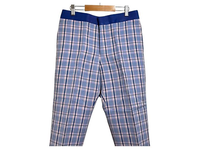 Autre Marque Basic-Hosen im Karomuster Nanako M.SUMMER Blau - Ansicht 3