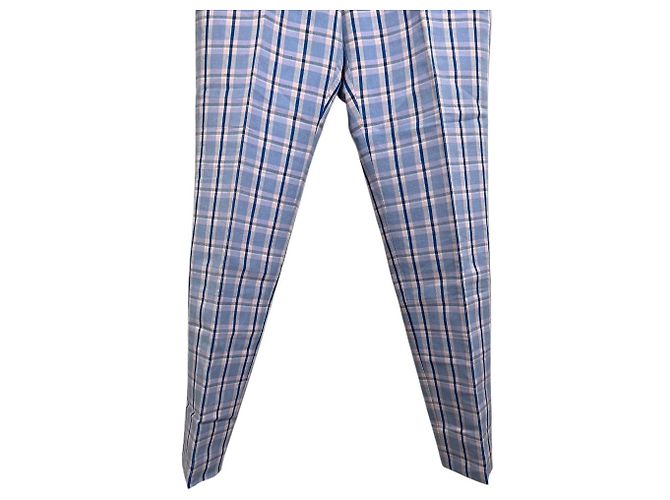 Autre Marque Basic-Hosen im Karomuster Nanako M.SUMMER Blau - Ansicht 4