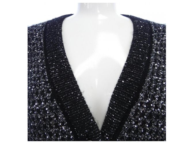 Cárdigan de mezcla de cachemira Chanel P75697K10875 Negro Plata - vista 5