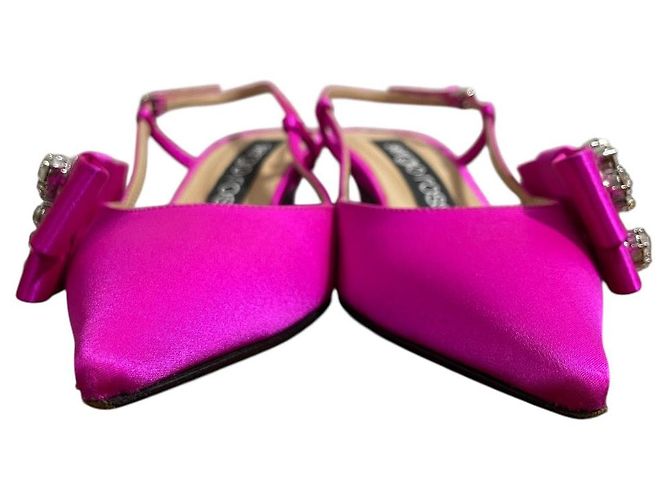 Autre Marque Zapatos de tacón bajo slingback con punta afilada y logo bijou Sergio Rossi Rosa - vista 2
