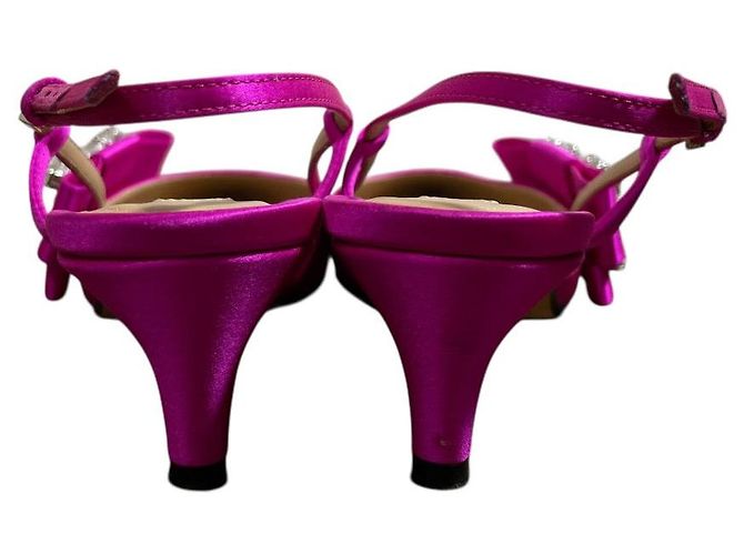 Autre Marque Zapatos de tacón bajo slingback con punta afilada y logo bijou Sergio Rossi Rosa - vista 6