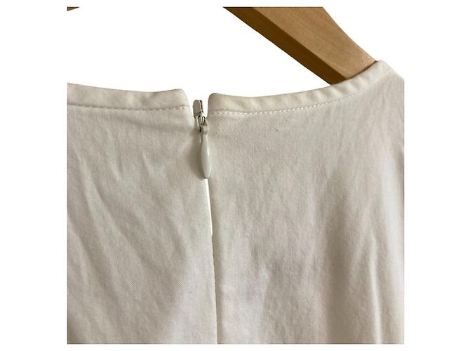 Autre Marque Vestido de sarga de algodón impecable Blanco - vista 5