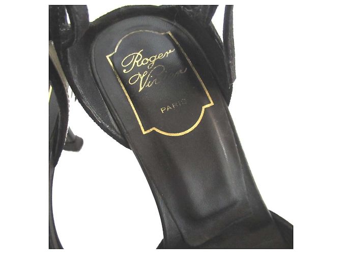 Sandali con tacco alto Roger Vivier Nero Bianco - vista 10
