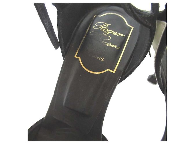 Sandali con tacco alto Roger Vivier Nero Bianco - vista 9