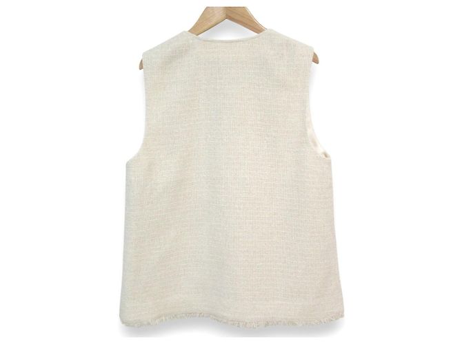 Autre Marque ANAYI Karl Garn Tweed V-Ausschnitt Bluse Beige - Ansicht 2