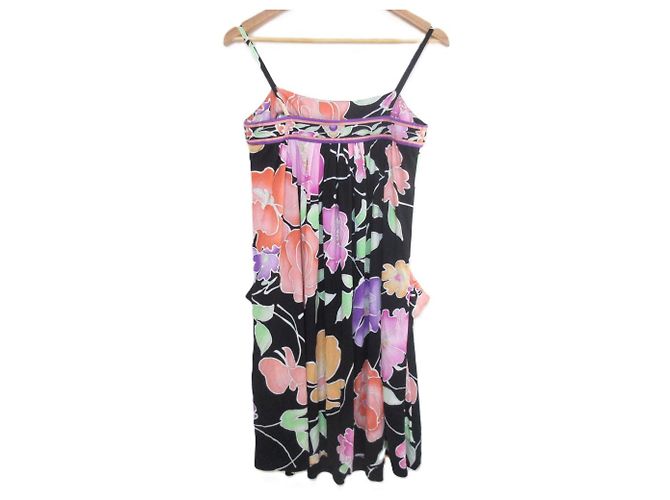 LEONARD Blumendruckkleid Schwarz - Ansicht 2