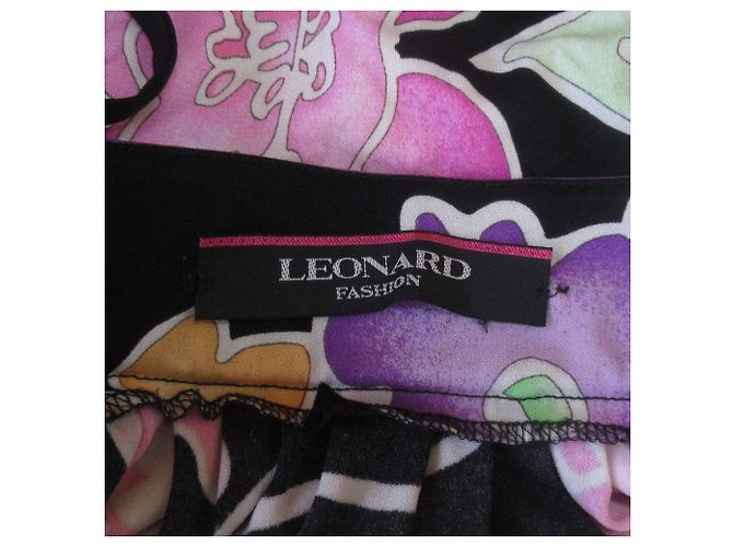 LEONARD Blumendruckkleid Schwarz - Ansicht 3