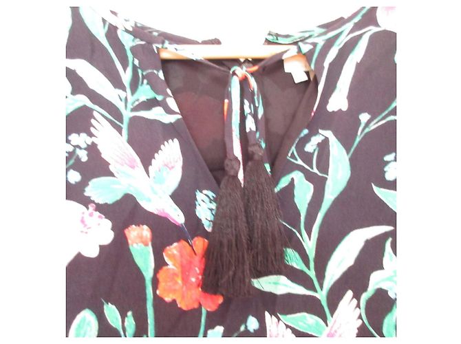 Kate Spade Blumenmuster Kleid Schwarz Mehrfarben - Ansicht 6