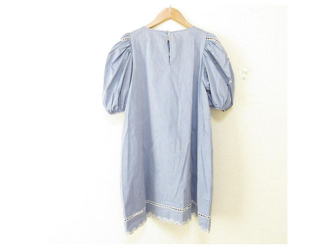 Autre Marque Vestido Mini de Algodón con Bordado de Cinta FURFUR Azul Azul claro - vista 2