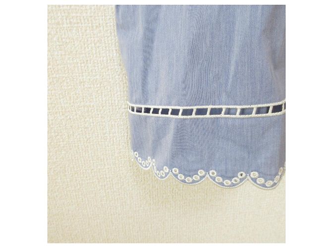 Autre Marque Vestido Mini de Algodón con Bordado de Cinta FURFUR Azul Azul claro - vista 4