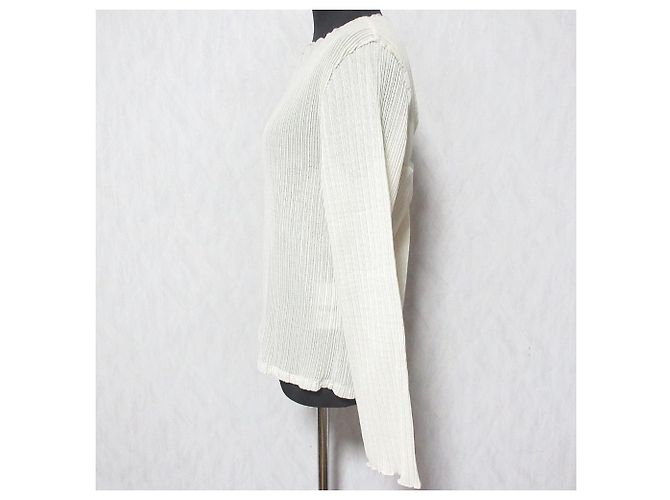 Autre Marque Plisierter Top mit Kordeldetails Beige - Ansicht 3