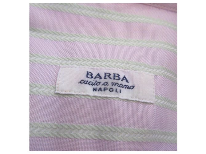 Autre Marque Camicia a Righe a Maniche Lunghe Barba Rosa Verde - vista 12