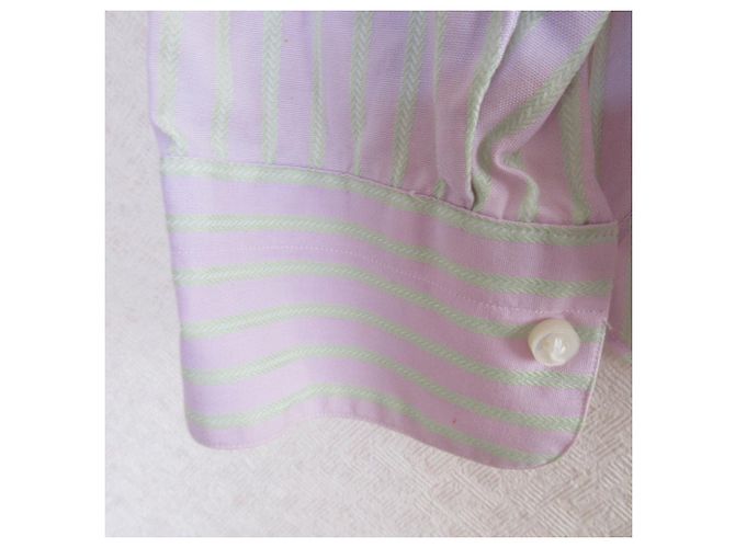 Autre Marque Camicia a Righe a Maniche Lunghe Barba Rosa Verde - vista 5