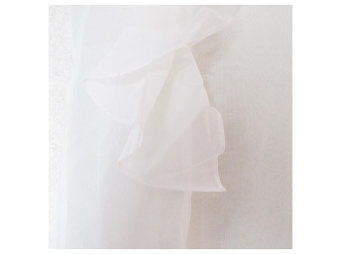 Autre Marque Blusa de manga acampanada de organdí de algodón Liyoca Blanco - vista 4