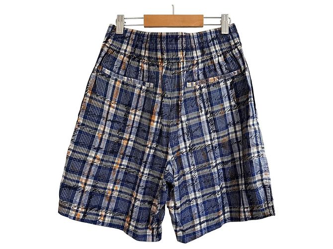 Bermuda xadrez Graffiti Burberry Branco Azul Laranja - vista 2
