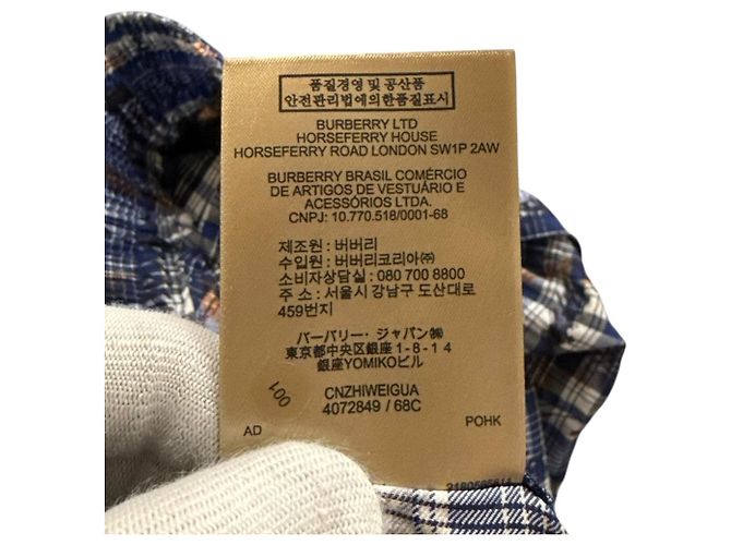 Bermuda xadrez Graffiti Burberry Branco Azul Laranja - vista 5