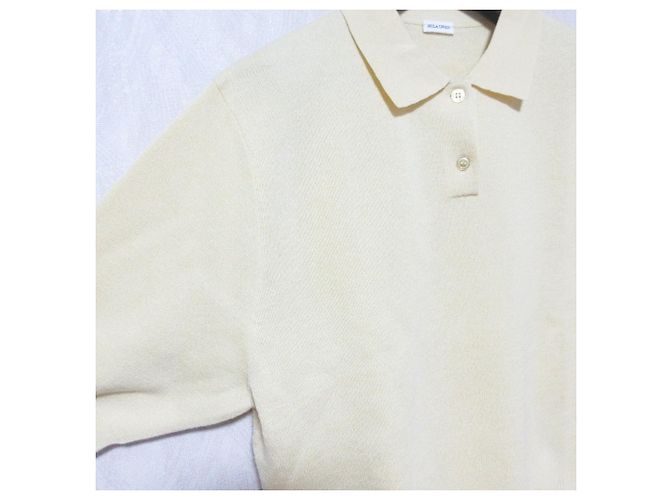Autre Marque Mila Owen Polo Strickpullover mit Formärmeln Gelb - Ansicht 3