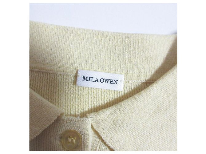 Autre Marque Mila Owen Polo Strickpullover mit Formärmeln Gelb - Ansicht 4