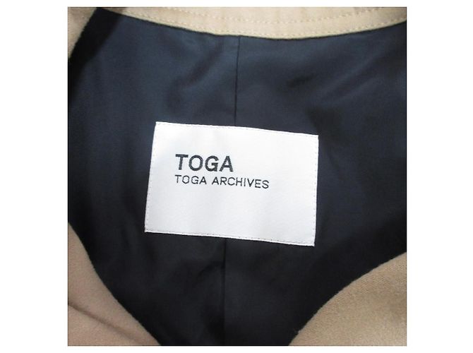 Autre Marque Abrigo Trench de Lana TOGA Archives Beige - vista 6