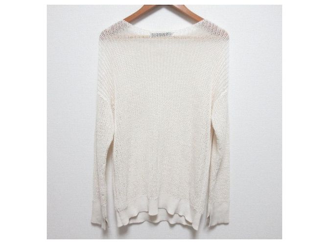 Autre Marque Gima Strickpullover mit Bootsausschnitt Liesse Weiß - Ansicht 2