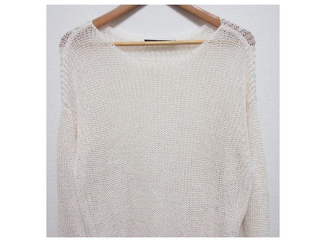 Autre Marque Gima Strickpullover mit Bootsausschnitt Liesse Weiß - Ansicht 3