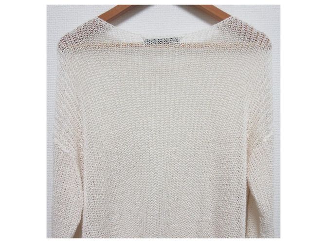 Autre Marque Gima Strickpullover mit Bootsausschnitt Liesse Weiß - Ansicht 4
