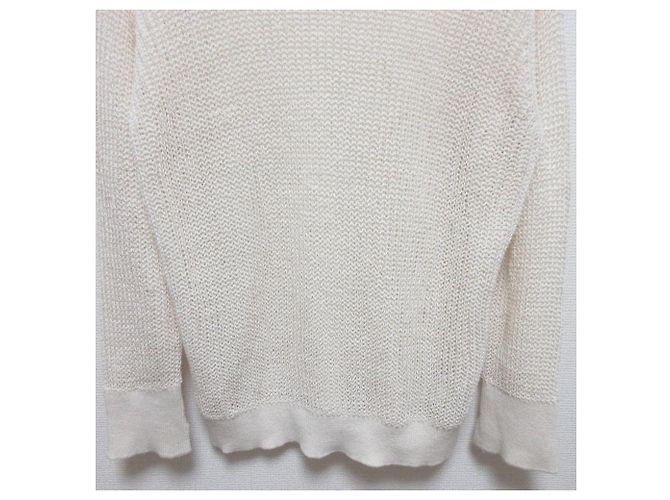 Autre Marque Gima Strickpullover mit Bootsausschnitt Liesse Weiß - Ansicht 5