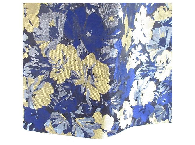 Autre Marque Chesty Blumen-Jacquard-Kleid Blau Gelb Marineblau - Ansicht 6