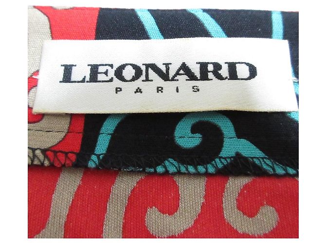 Autre Marque Vestido de seda LEONARD PARIS Negro Roja Beige Verde Púrpura - vista 10