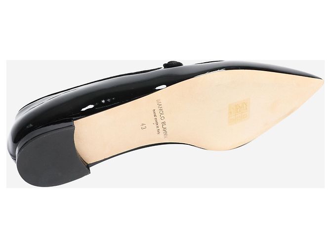 Manolo Blahnik Ballerine nere in vernice a punta - taglia EU 43 Nero - vista 5