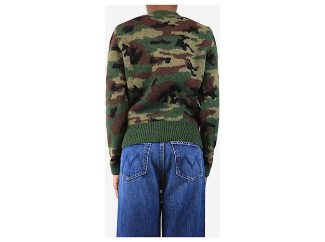Miu Miu Grüner Camouflage-Wollpullover - Größe UK 14 - Ansicht 2