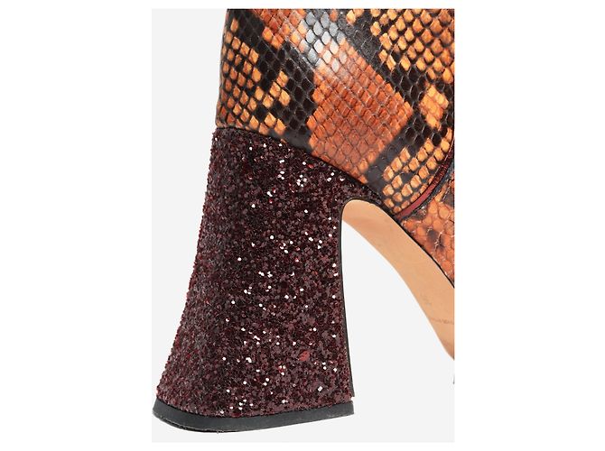 Rochas Botas de serpiente marrón hasta la rodilla - talla EU 36 Castaño - vista 3