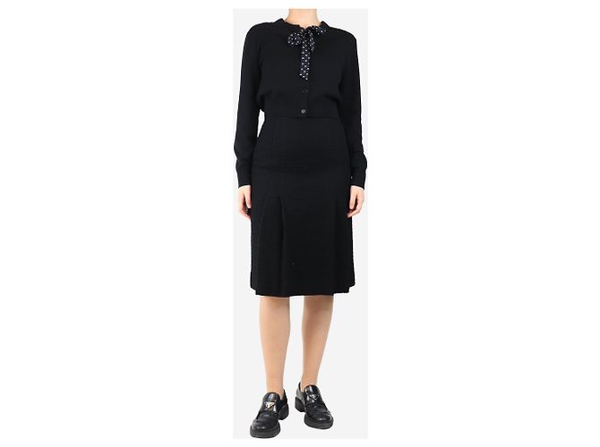 Autre Marque Falda midi de tweed negro - talla UK 8 - vista 2