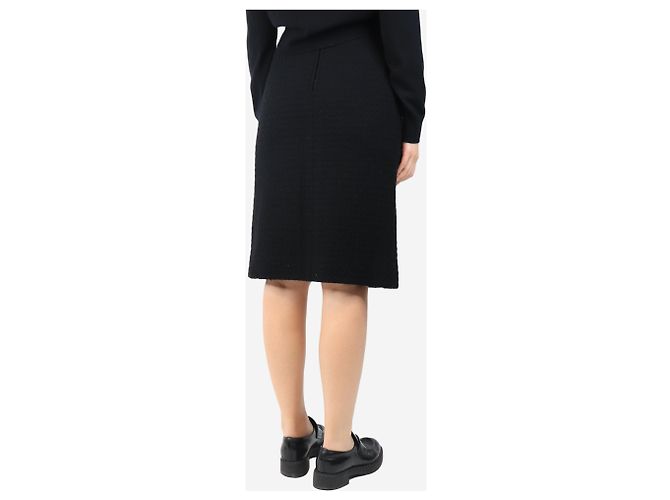Autre Marque Falda midi de tweed negro - talla UK 8 - vista 3