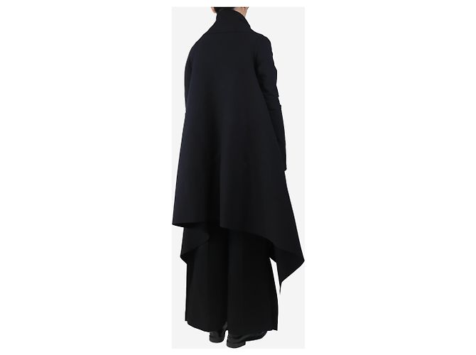 Norma Kamali Abrigo negro drapeado - talla S - vista 2