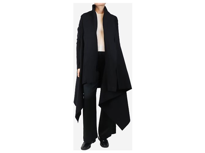 Norma Kamali Abrigo negro drapeado - talla S - vista 3