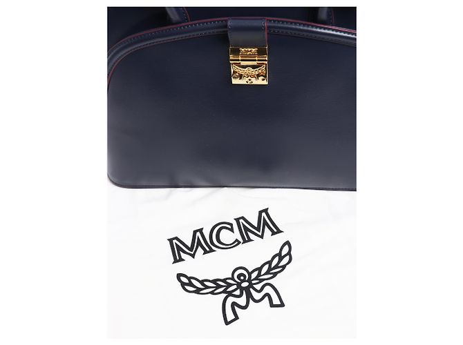 MCM Borsa in pelle Anna blu scuro 2 in 1 - vista 8