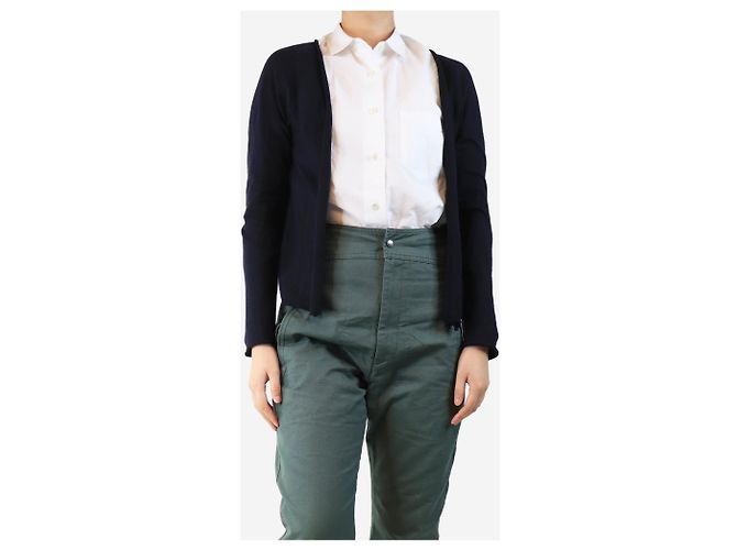 Autre Marque Offene Strickjacke aus Wollmischung in Marineblau - Größe M - Ansicht 3