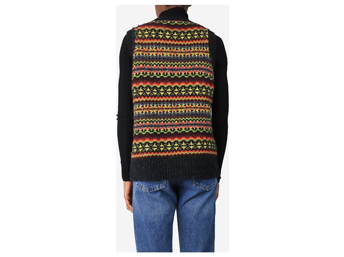 Autre Marque Dunkelgrauer Fair Isle Strickweste - Größe XS - Ansicht 2