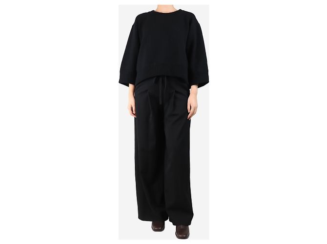 Autre Marque Schwarze plissierte weite Hose - Größe UK 8 - Ansicht 2