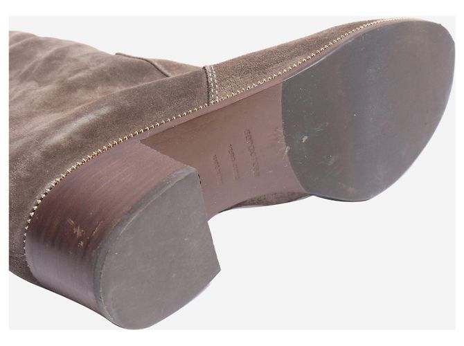 Sergio Rossi Stivali in suede marrone al ginocchio - taglia EU 38 (UK 5) - vista 6